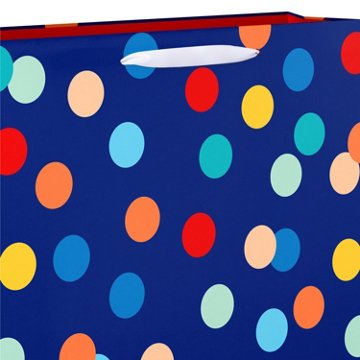 American Greetings Polka Dots Large Navy Gift Bag