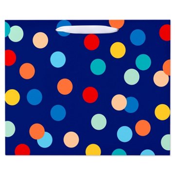 American Greetings Polka Dots Large Navy Gift Bag