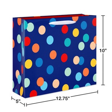 American Greetings Polka Dots Large Navy Gift Bag