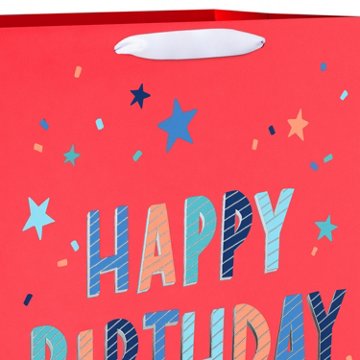 American Greetings Birthday Script Jumbo Red Gift Bag