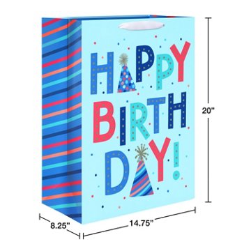 American Greetings Jumbo Light Blue Birthday Gift Bag
