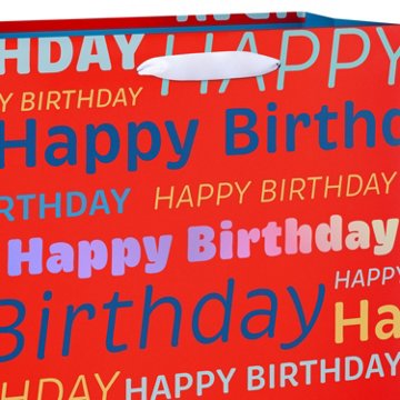 American Greetings Happy Birthday Large Red & Blue Gift Bag