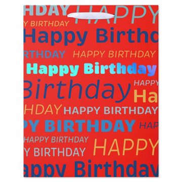 American Greetings Happy Birthday Large Red & Blue Gift Bag