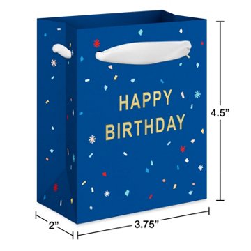 American Greetings Happy Birthday Dark Blue Mini Birthday Gift Bag