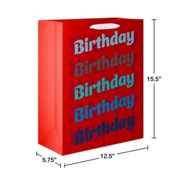 American Greetings Happy Birthday Extra Large Red Gift Bag