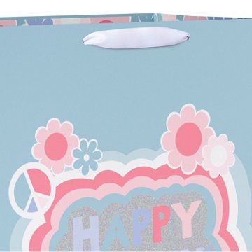 American Greetings Happy Birthday Flowers Jumbo Mint Birthday Gift Bag