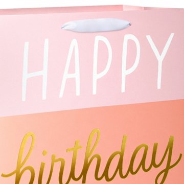 American Greetings Pink & Orange Stripe Birthday Extra Large Gift Bags