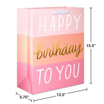 American Greetings Pink & Orange Stripe Birthday Extra Large Gift Bags