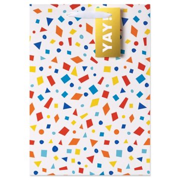 American Greetings Yay Confetti Medium White Gift Bag with Hang Tag