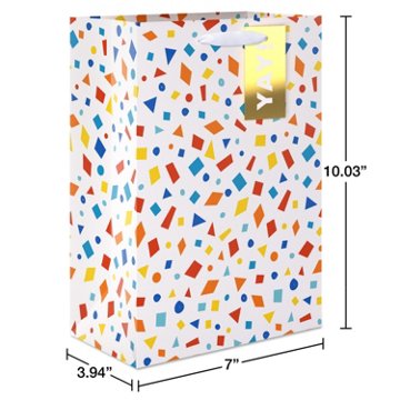 American Greetings Yay Confetti Medium White Gift Bag with Hang Tag