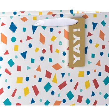 American Greetings Confetti Extra Large White Gift Bag with Hang Tag