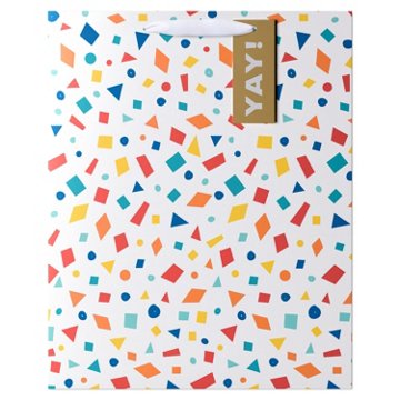 American Greetings Confetti Extra Large White Gift Bag with Hang Tag