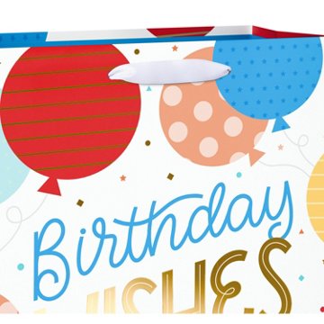 American Greetings Wishes & Balloons Large White Birthday Gift Bag