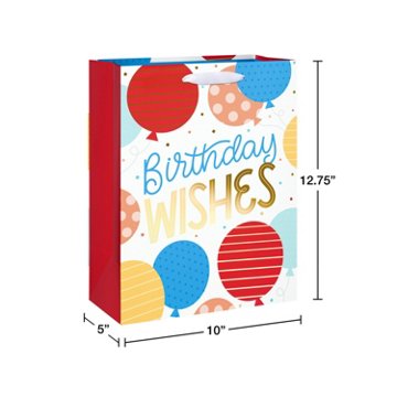 American Greetings Wishes & Balloons Large White Birthday Gift Bag