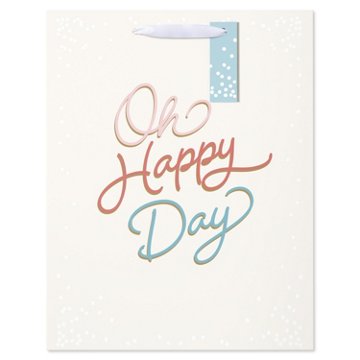 American Greetings Oh Happy Day Large Ivory Wedding Gift Bag