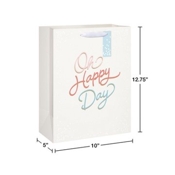 American Greetings Oh Happy Day Large Ivory Wedding Gift Bag