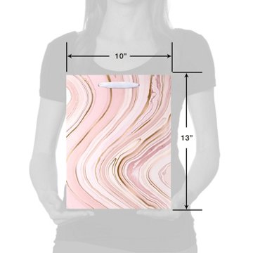 American Greetings Pink Marble Large Wedding Gift Bag
