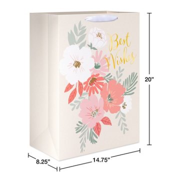 American Greetings Best Wishes Jumbo Ivory Wedding Gift Bag