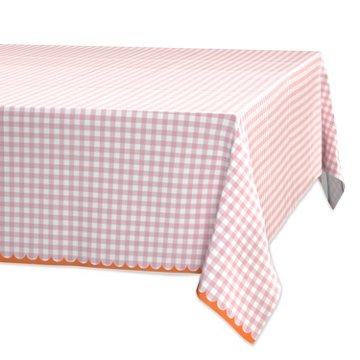 American Greetings Pink Gingham Plastic Table Cover, 84" x 54"