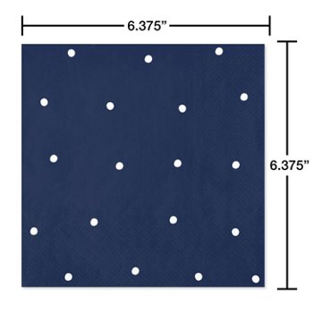 American Greetings Polka Dots on Navy Lunch Napkins, 20 ct