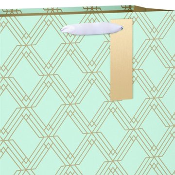 American Greetings Geometric Pattern Large Mint Gift Bag with Hang Tag