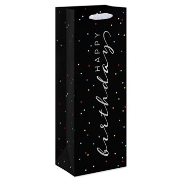 American Greetings Happy Birthday Black Beverage Gift Bag