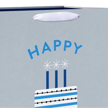 American Greetings Happy Birthday Cake Grey Birthday Jumbo Gift Bag for Him