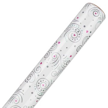American Greetings Hearts and Swirls Wedding Wrapping Paper, 15 sq. ft.
