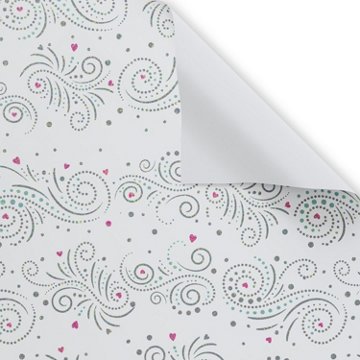 American Greetings Hearts and Swirls Wedding Wrapping Paper, 15 sq. ft.