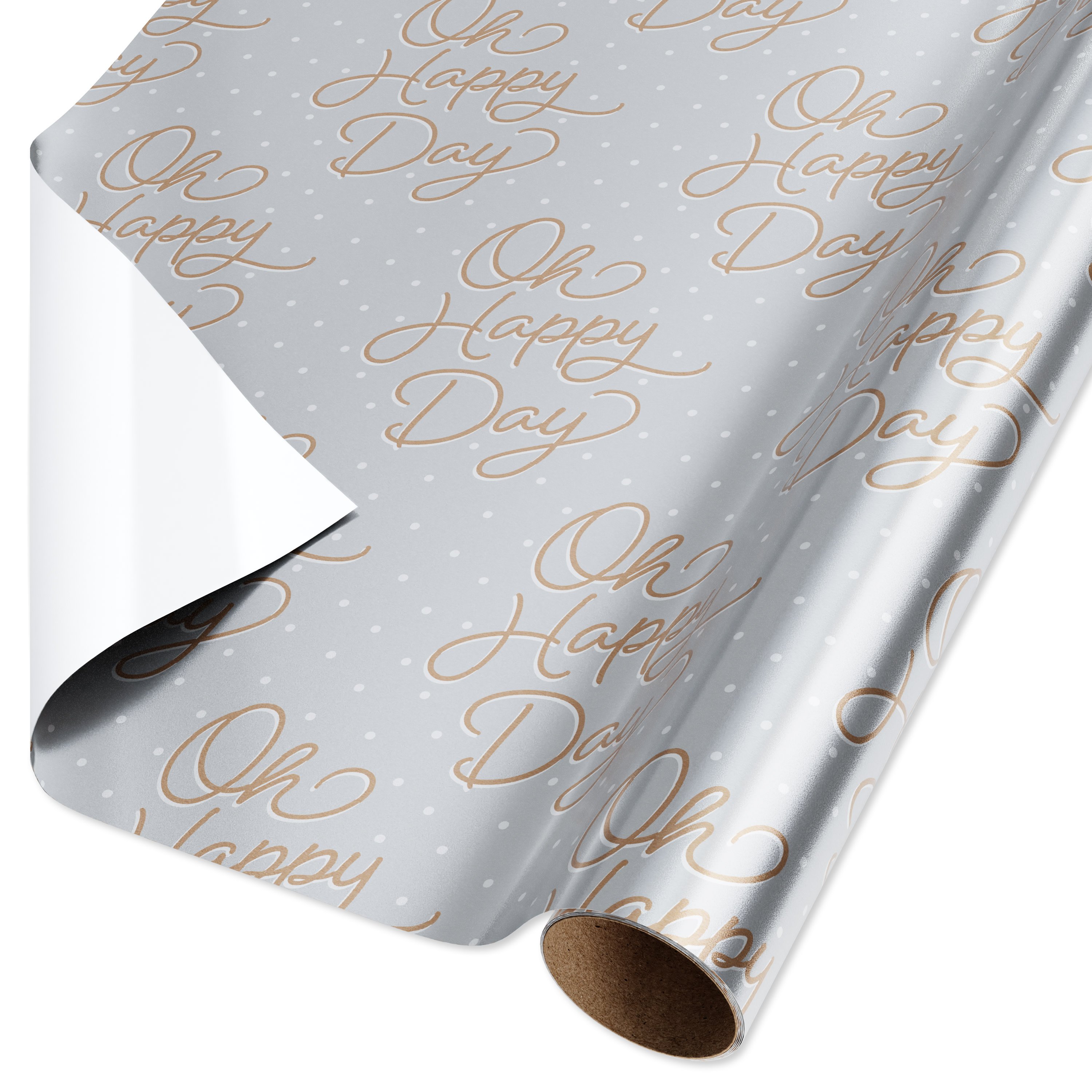 American Greetings Silver Wedding or Engagement Foil Wrapping Paper,15 ...