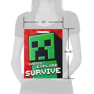 American Greetings Large Red Minecraft Gift Bag