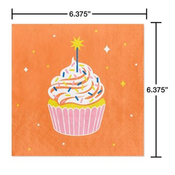 American Greetings Birthday Cupcake Lunch Napkins, 20 ct