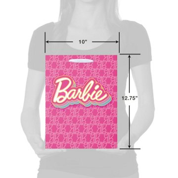 American Greetings Large Pink Barbie Gift Bag, 5" x 12.75" x 10"