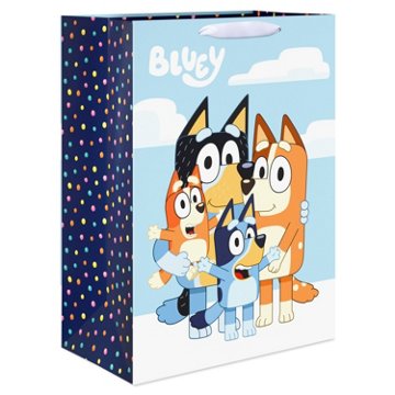 American Greetings Bluey Family Jumbo Gift Bag, 8.25" x 20" x 14.75"