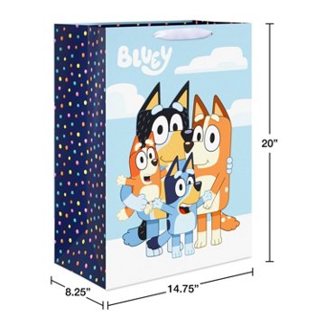 American Greetings Bluey Family Jumbo Gift Bag, 8.25" x 20" x 14.75"