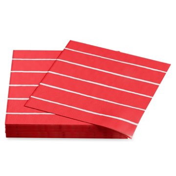 American Greetings Stripes on Red Beverage Napkins, 20 ct