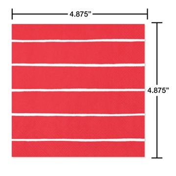 American Greetings Stripes on Red Beverage Napkins, 20 ct