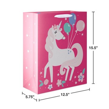 American Greetings Unicorn Extra Large Pink Birthday Gift Bag, 5.75" x 15.5" x 12.5"