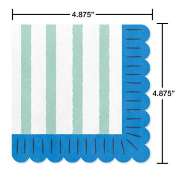American Greetings Light Green Stripes Beverage Napkins, 20 ct
