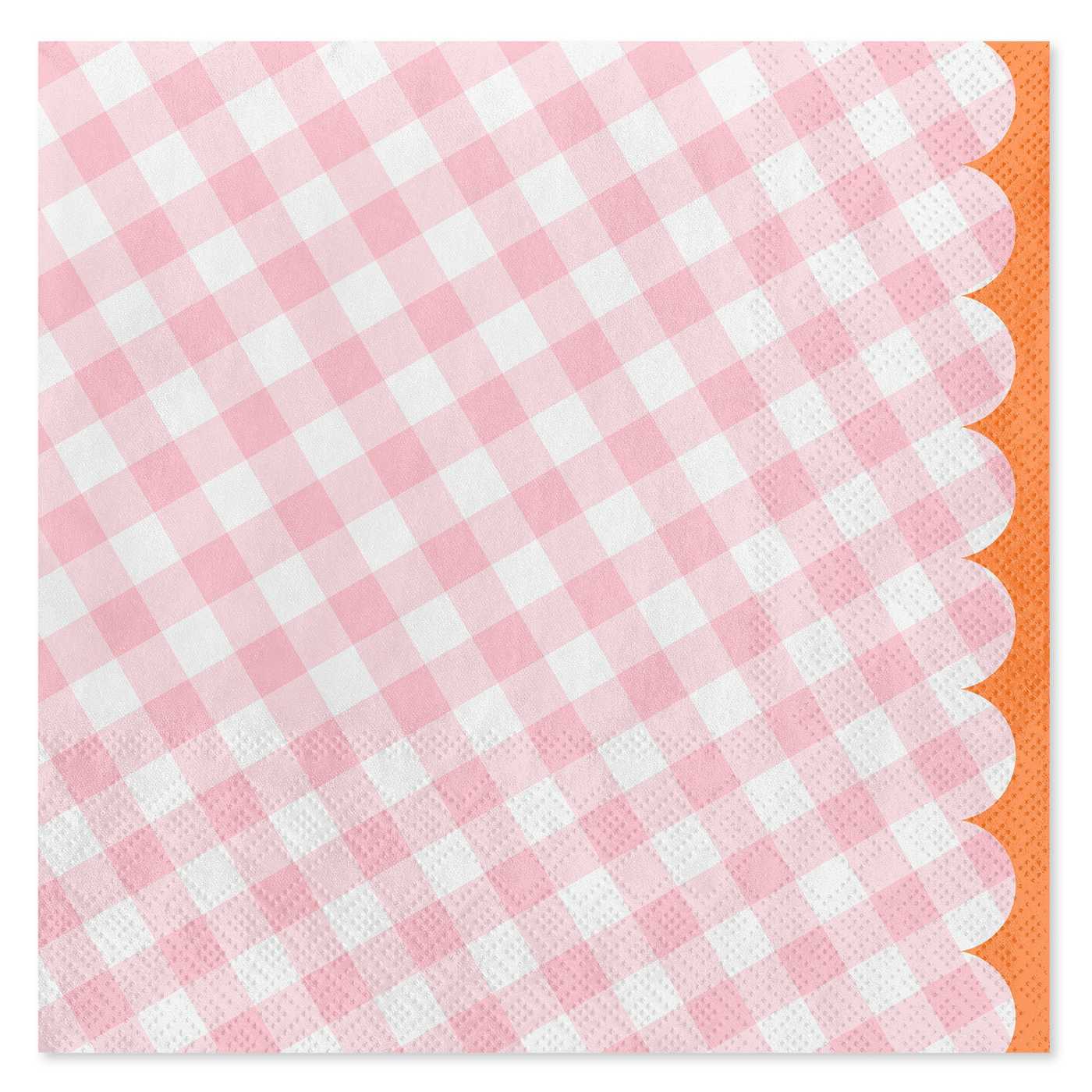 American Greetings Pink Gingham Lunch Napkins; image 1 of 3