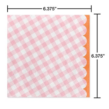 American Greetings Pink Gingham Lunch Napkins, 20 ct