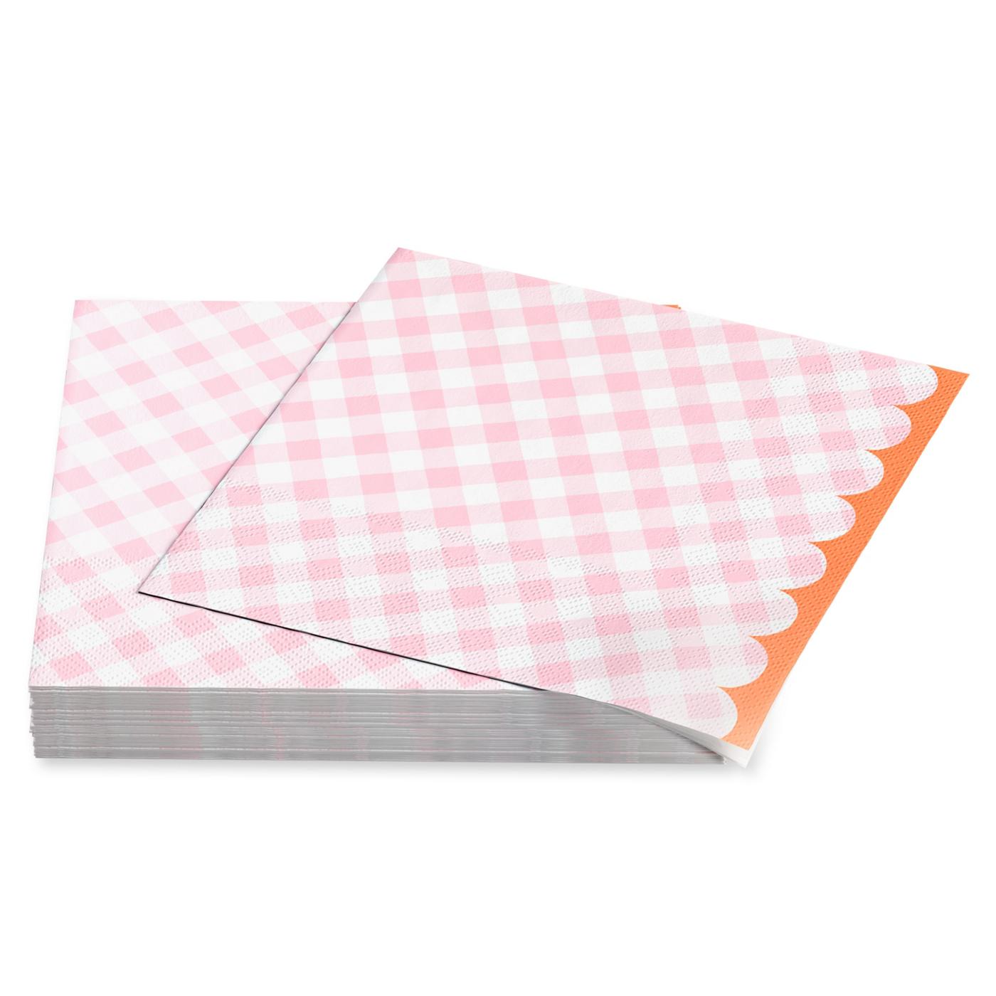 American Greetings Pink Gingham Lunch Napkins; image 3 of 3