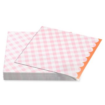 American Greetings Pink Gingham Lunch Napkins, 20 ct