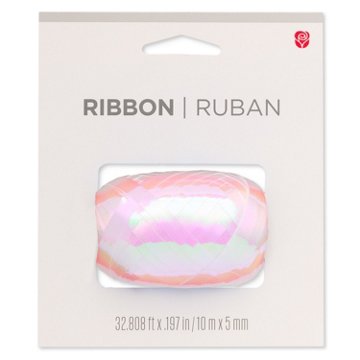 American Greetings White Iridescent Ribbon Roll, 32.8' x .197''