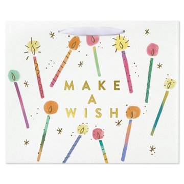 American Greetings Make A Wish Birthday Large Horizontal Gift Bag, 5" x 10" x 12.75"