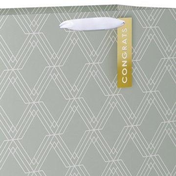 American Greetings Diamond Geometric Pattern with Tag Wedding Extra Large Gift Bag, 5.75" x 15.5" x 12.5"