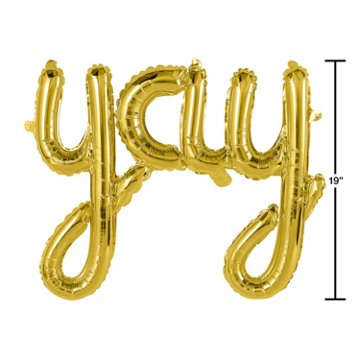 American Greetings Gold 'YAY' Foil Uninflated Balloon Banner