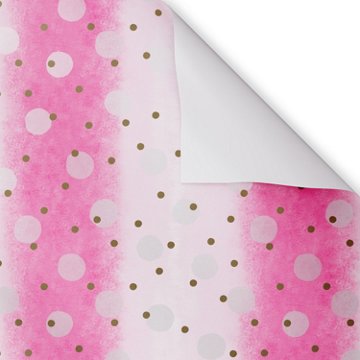 American Greetings Gold & Pink Polka Dots Wrapping Paper, 20 sq. ft., 96'' x 30''