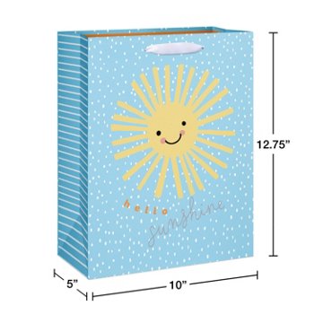 American Greetings Hello Sunshine Baby Large Gift Bag, 5" x 12.75" x 10"