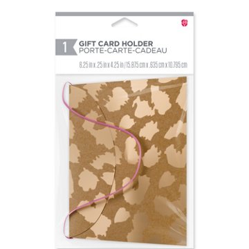 American Greetings Leopard Purse Gift Card Holder, 6.25" x .25" x 4.25''